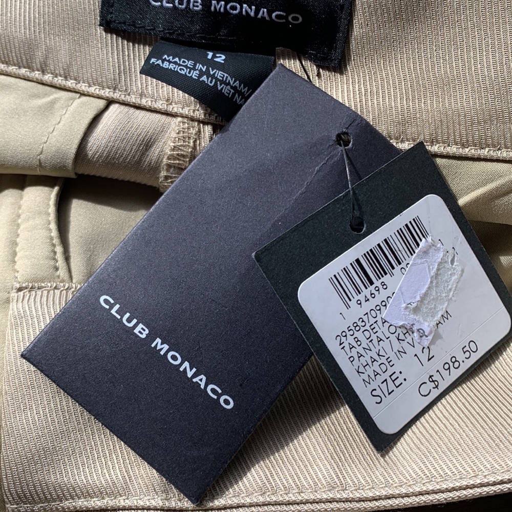 ❤️❤️❤️ Club Monaco Tab Detail khaki (beige) Pants size 12 ❤️❤️❤️ - Picture 6 of 7